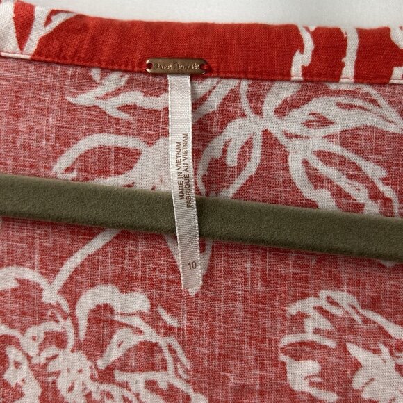 Free People Women’s Size 10 A Thing Called Love Linen Blend Mini Dress Red - Picture 4 of 16